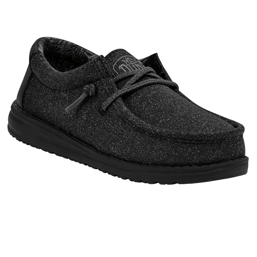 Black Wally Youth Basic - Angle - HEYDUDE