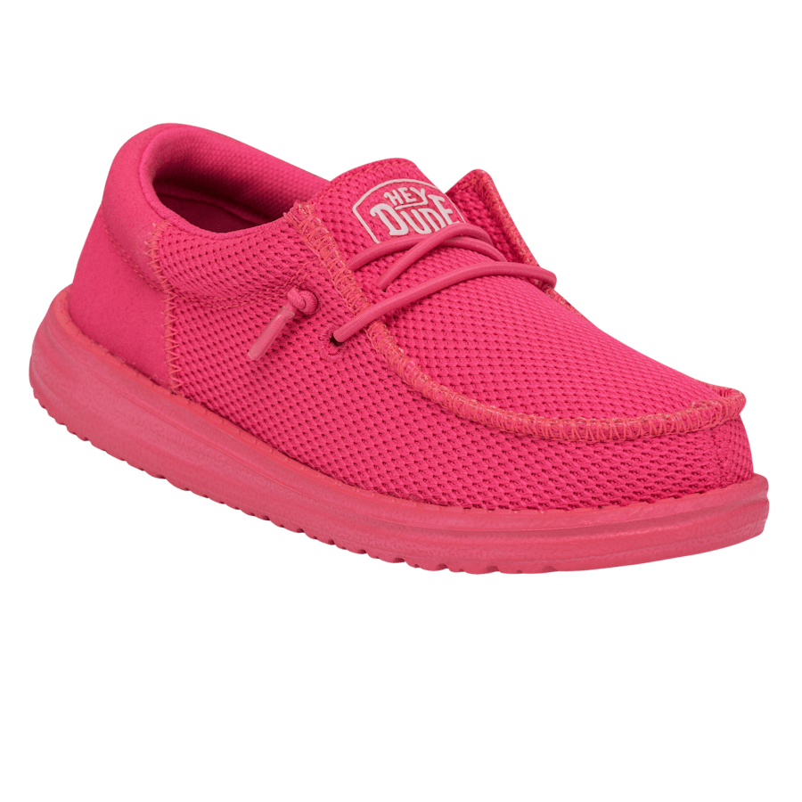 Electric Pink Wally Youth Funk Mono - Angle - HEYDUDE