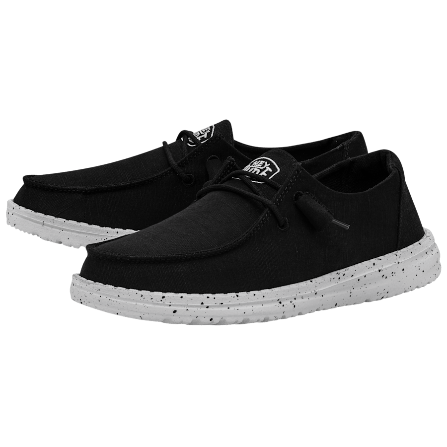 Black Wendy Slub Canvas - Pair - HEYDUDE