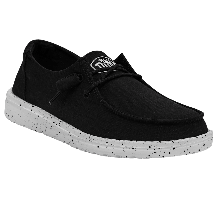 Black Wendy Slub Canvas - Angle - HEYDUDE