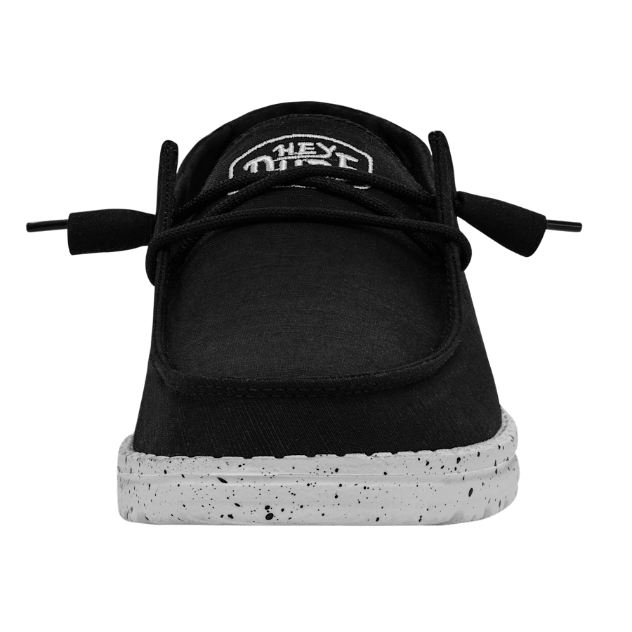 Black Wendy Slub Canvas - Front - HEYDUDE