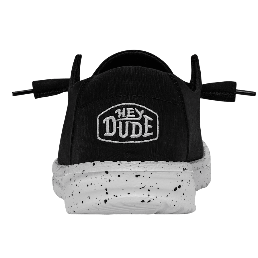 Black Wendy Slub Canvas - Back - HEYDUDE
