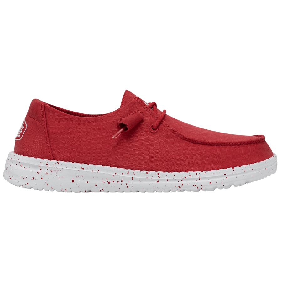 Red Wendy Slub Canvas - Side - HEYDUDE