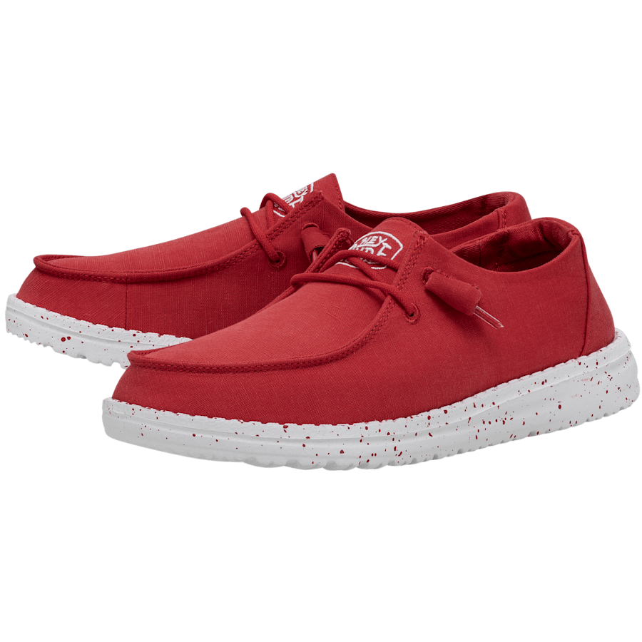 Red Wendy Slub Canvas - Pair - HEYDUDE