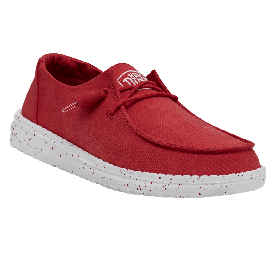 Red Wendy Slub Canvas - Angle - HEYDUDE