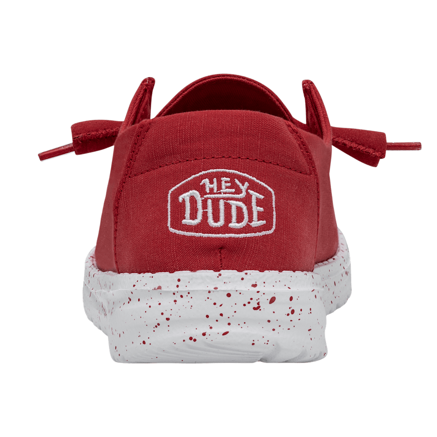 Red Wendy Slub Canvas - Back - HEYDUDE