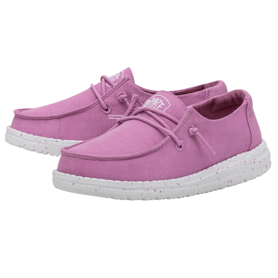 Violet Wendy Youth Slub Canvas - Pair - HEYDUDE
