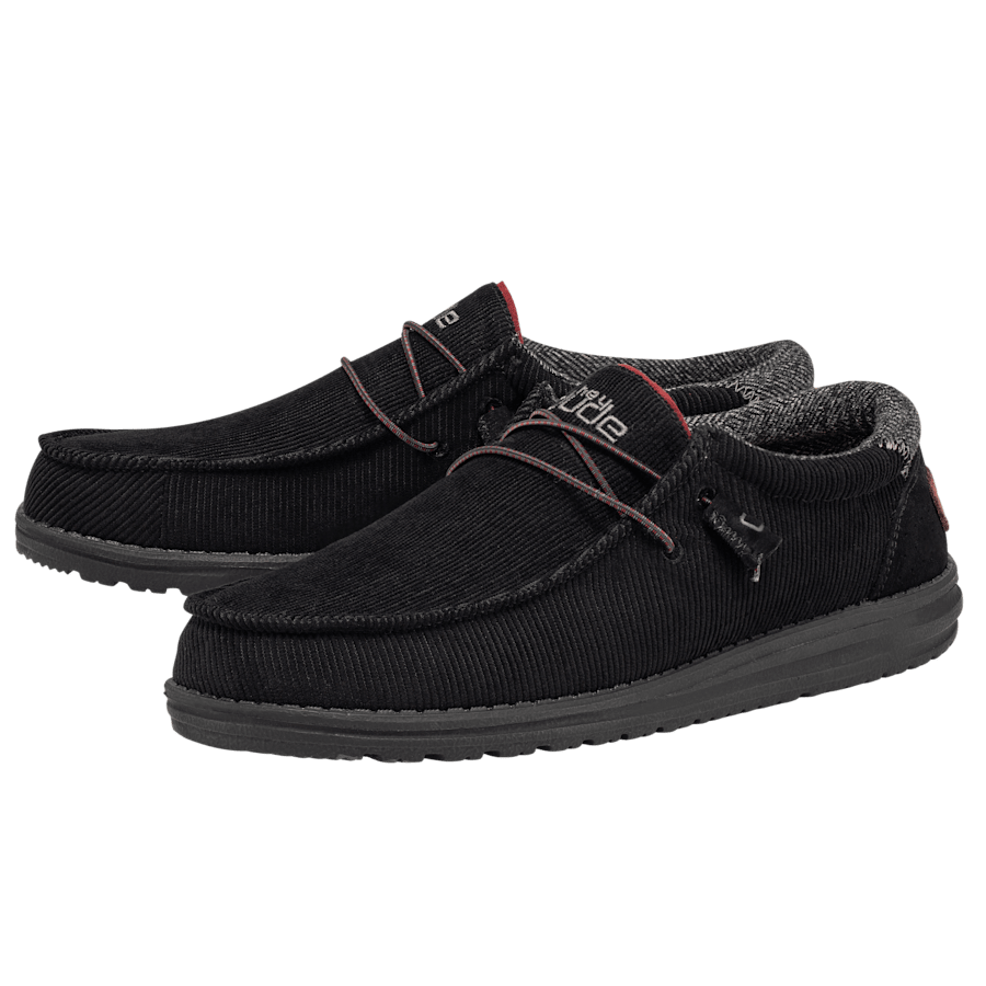 Black Wally Corduroy Blk - Paire - HEYDUDE