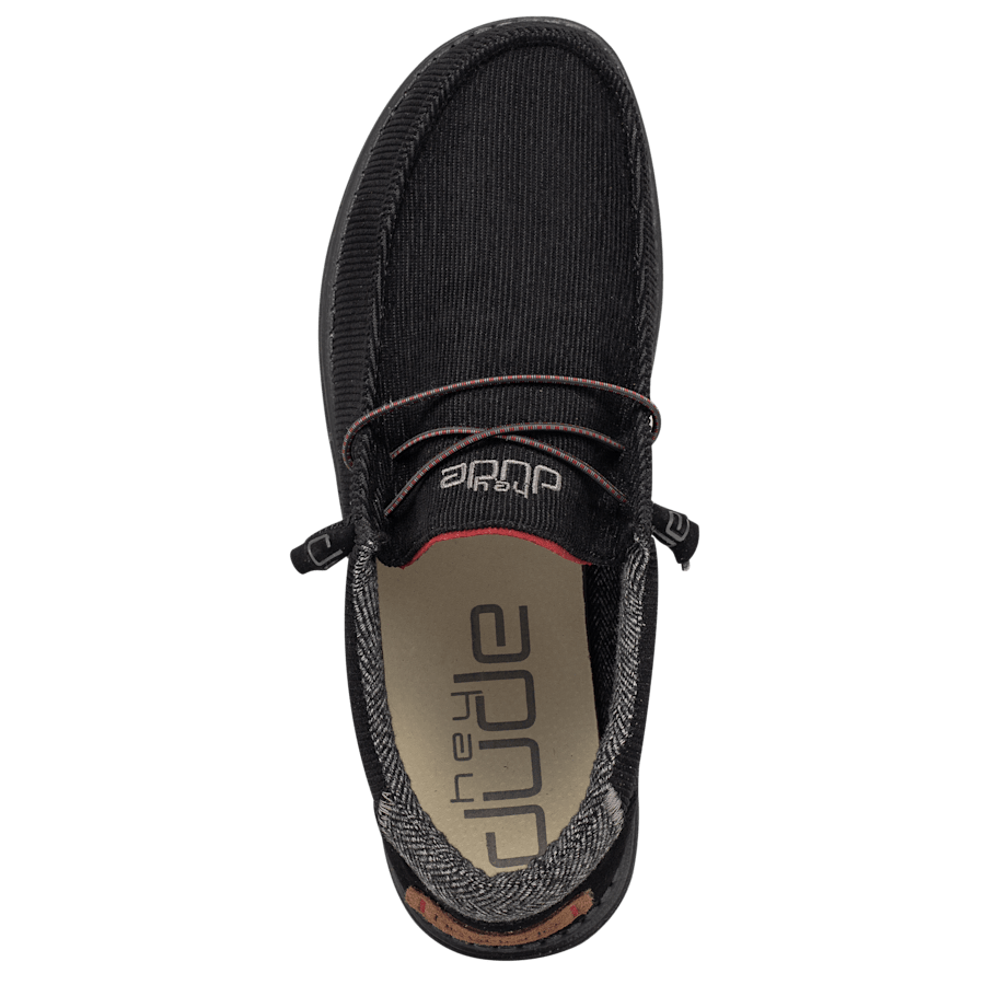 Black Wally Corduroy Blk - Dessus - HEYDUDE
