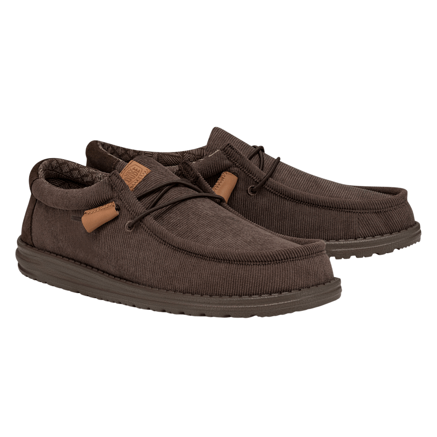 Chocolate Wally Corduroy Blk - Pair - HEYDUDE