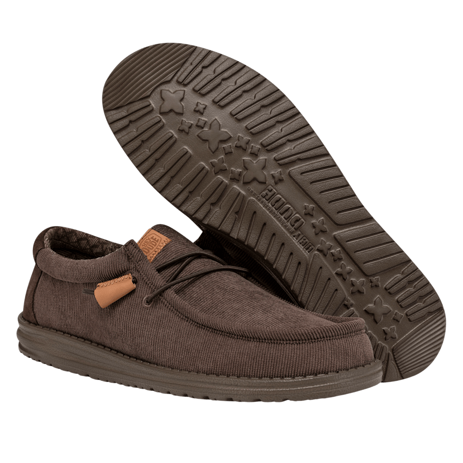 Chocolate Wally Corduroy Blk - Bottom - HEYDUDE