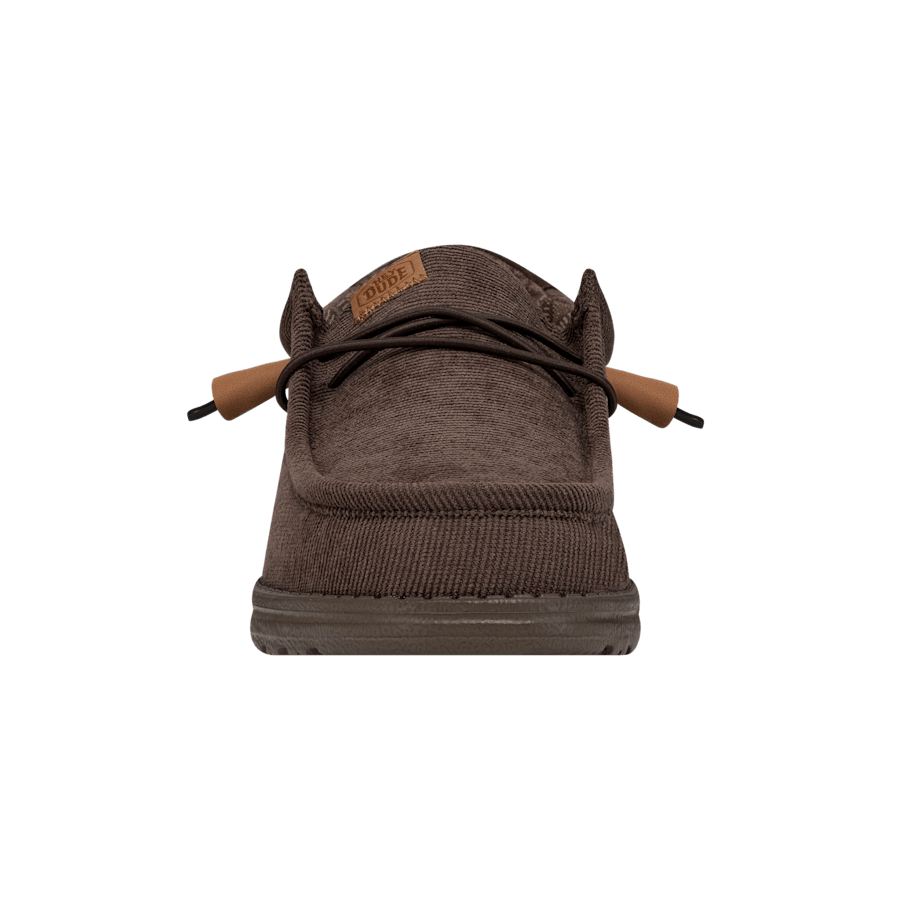 Chocolate Wally Corduroy Blk - Front - HEYDUDE