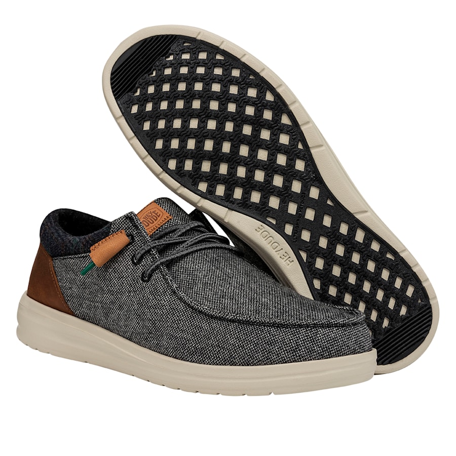 Charcoal Wally Grip Wool Char - Bottom - HEYDUDE