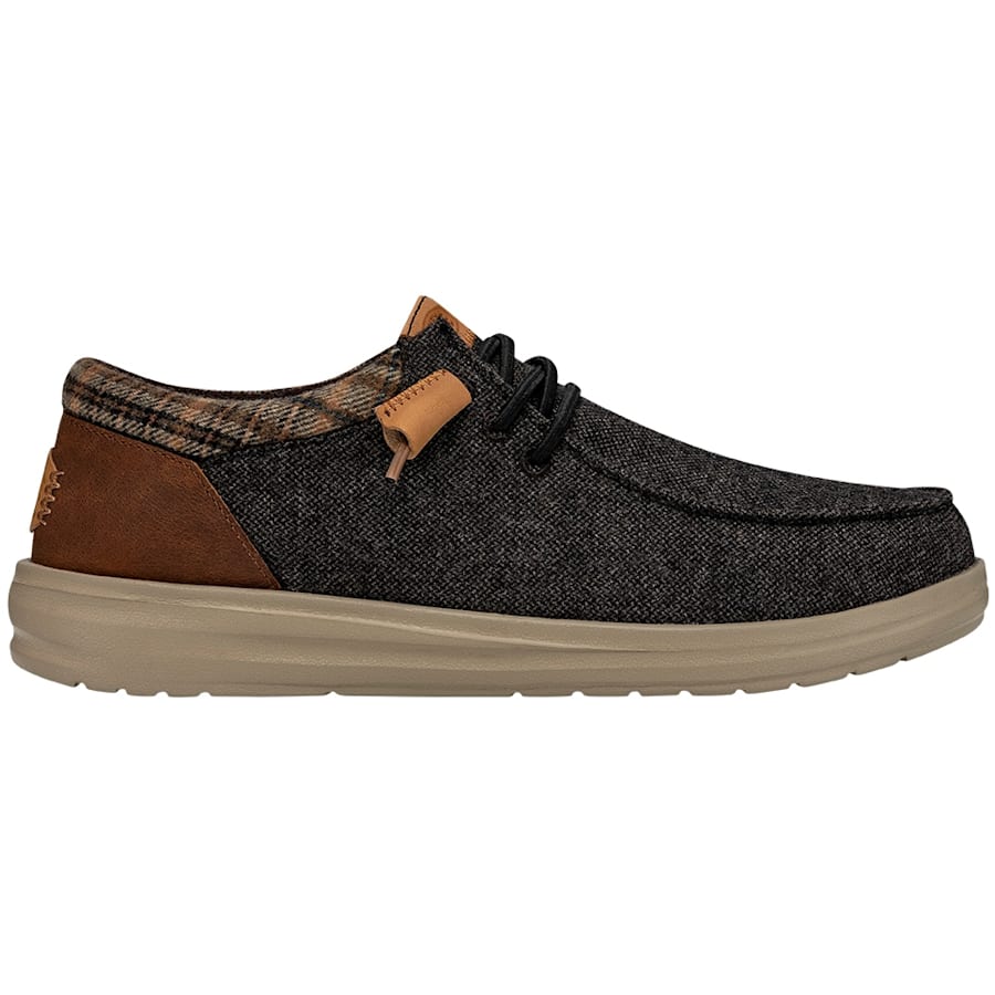 Brown Wally Grip Wool Char - Side - HEYDUDE