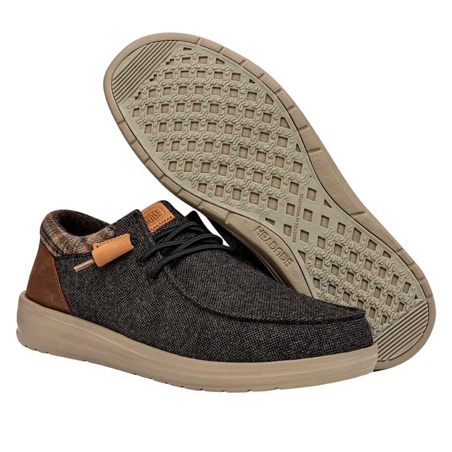 Brown Wally Grip Wool Char - Bottom - HEYDUDE