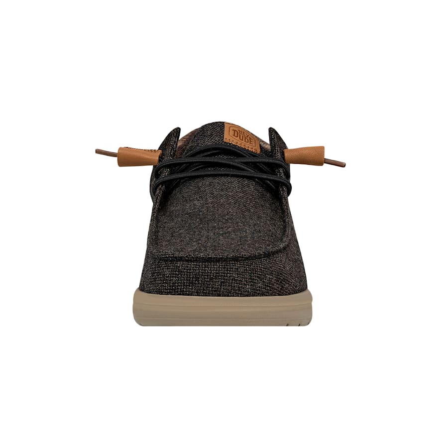 Brown Wally Grip Wool Char - Front - HEYDUDE