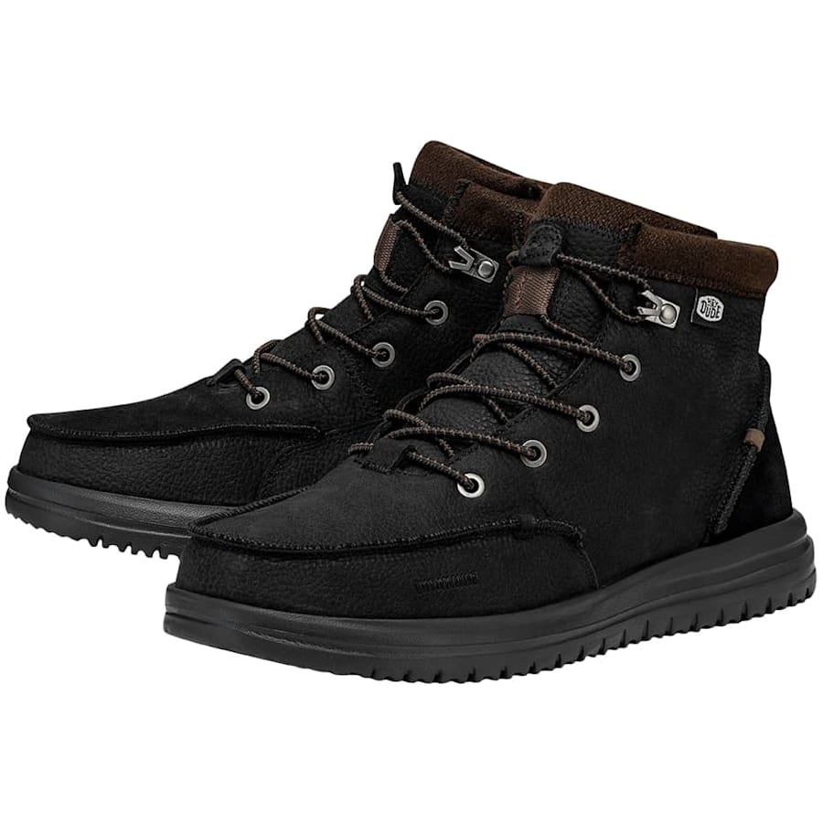 Black Bradley Unisex Boot Leather - Pair - HEYDUDE