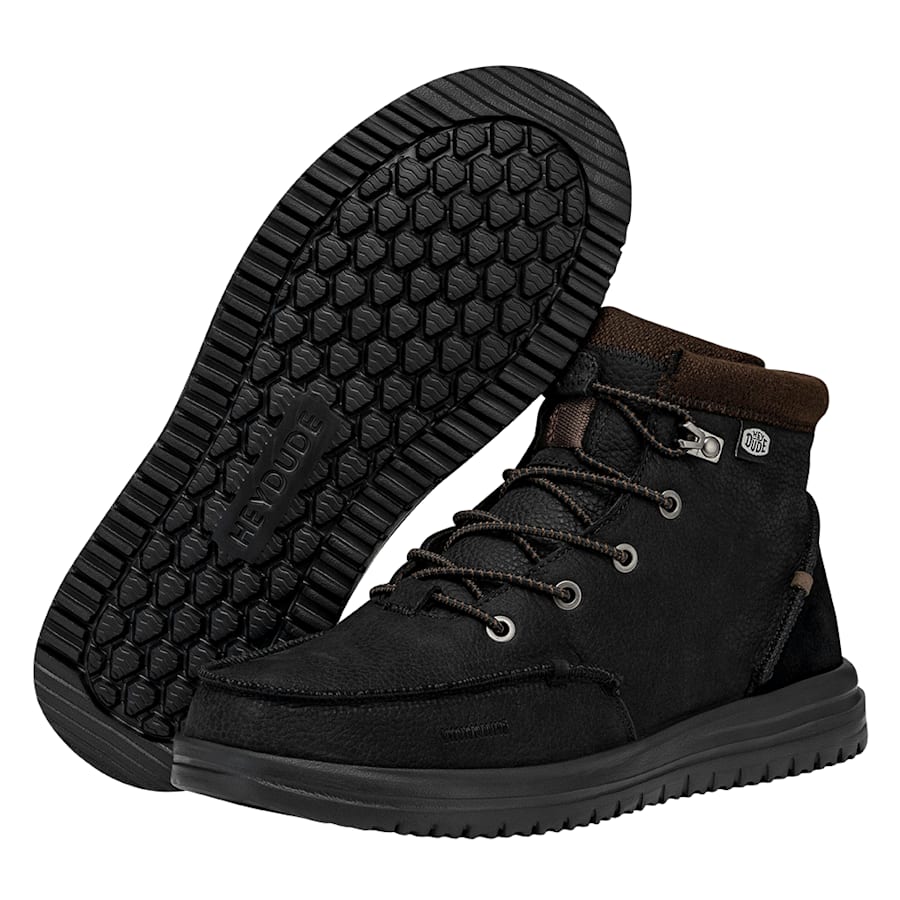 Black Bradley Unisex Boot Leather - Bottom - HEYDUDE