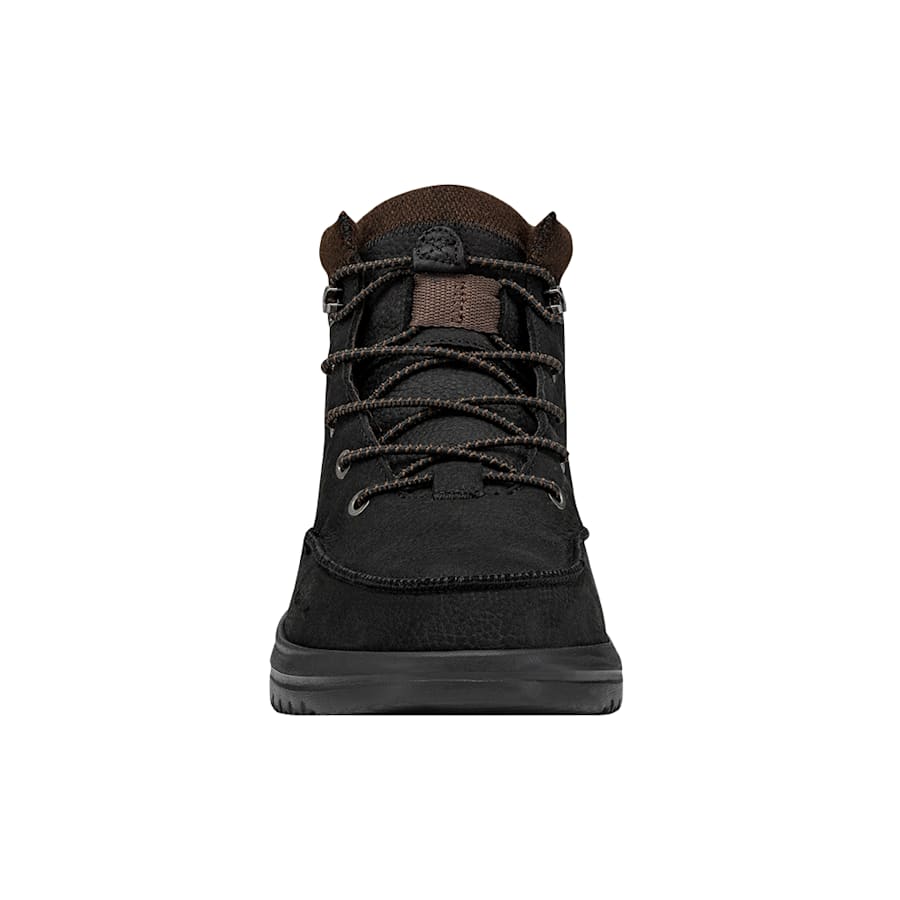 Black Bradley Unisex Boot Leather - Front - HEYDUDE