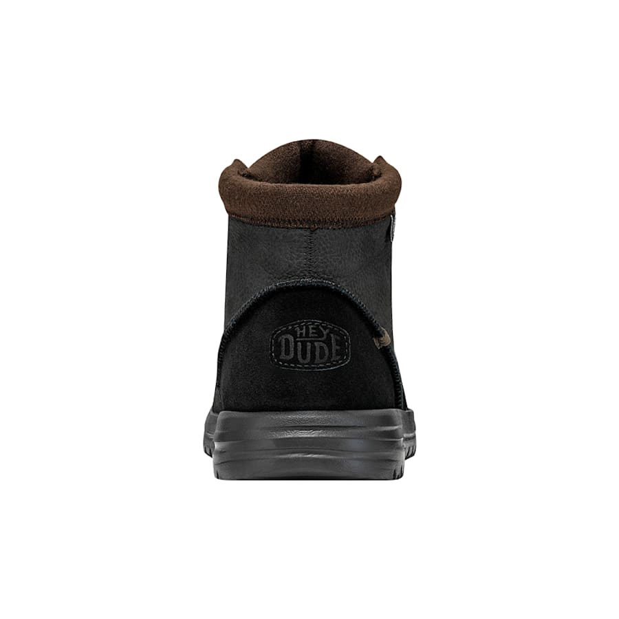 Black Bradley Unisex Boot Leather - Back - HEYDUDE
