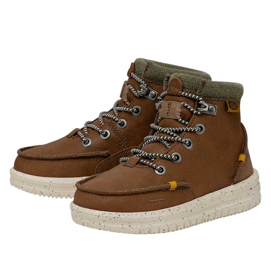 Walnut Bradley Boot Youth Leather - Pair - HEYDUDE