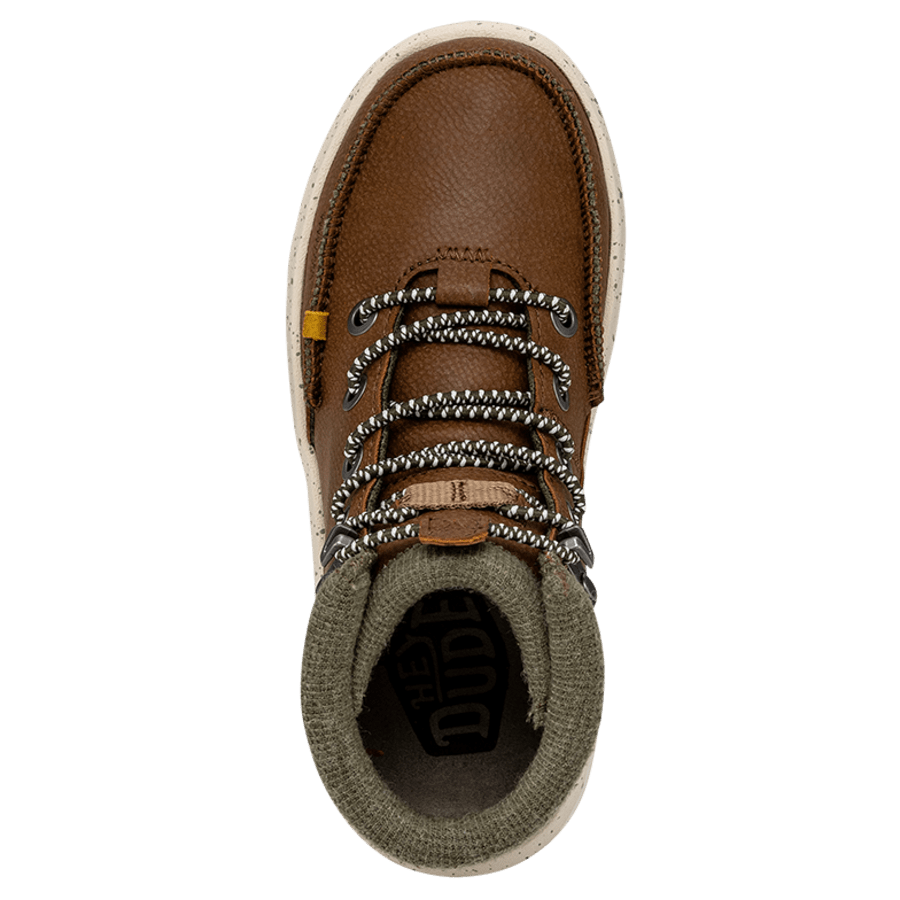 Walnut Bradley Boot Youth Leather - Top - HEYDUDE