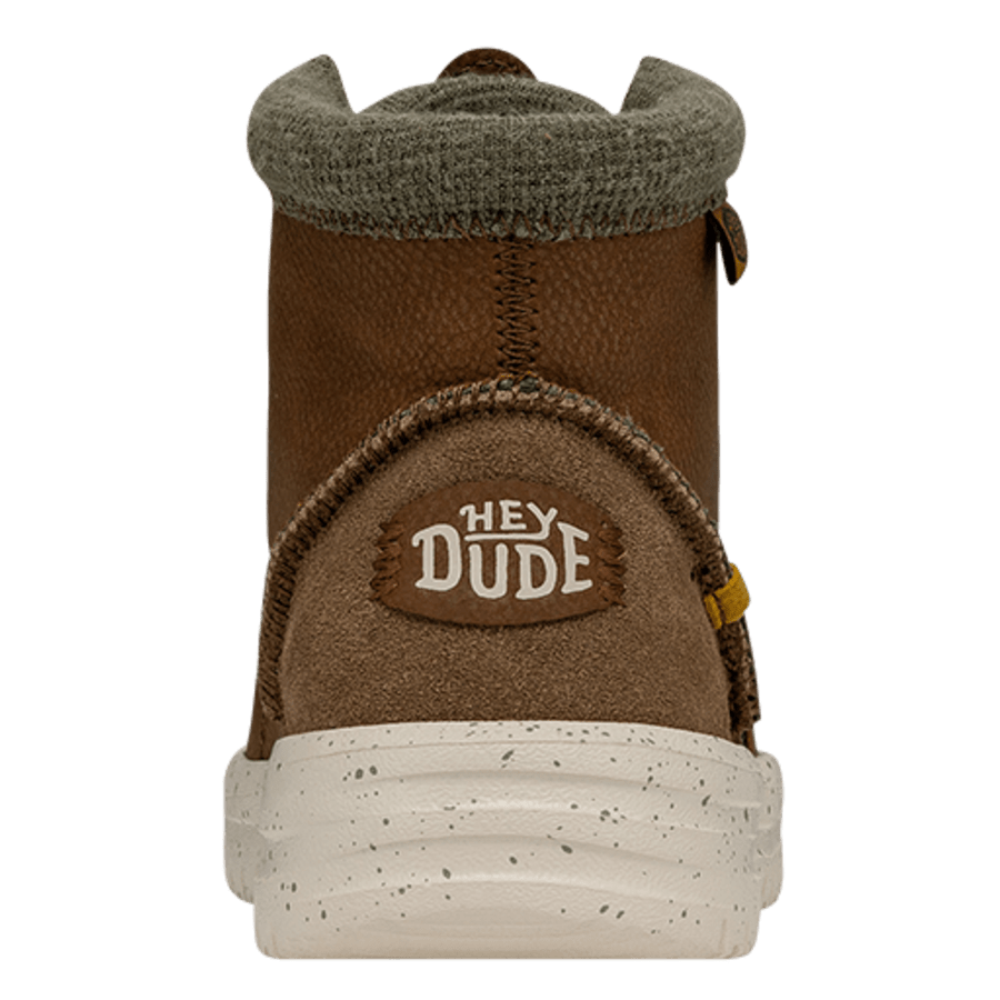 Walnut Bradley Boot Youth Leather - Back - HEYDUDE