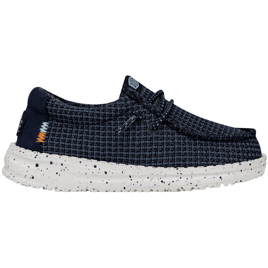 Navy Wally Toddler Sport Mesh - Side - HEYDUDE