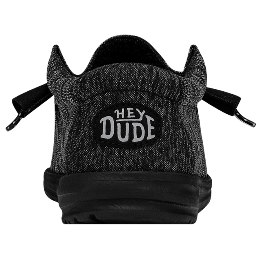 Black / Black Wally Sport Knit - Back - HEYDUDE
