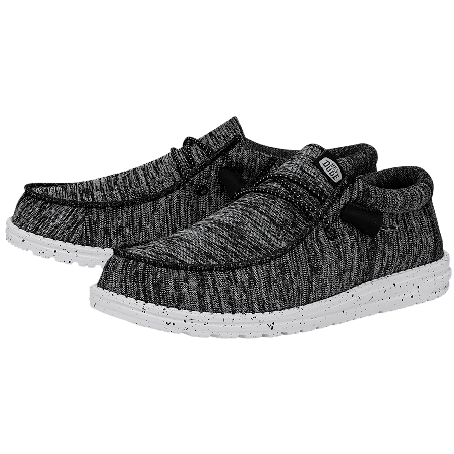 Black / White Wally Sport Knit - Paire - HEYDUDE
