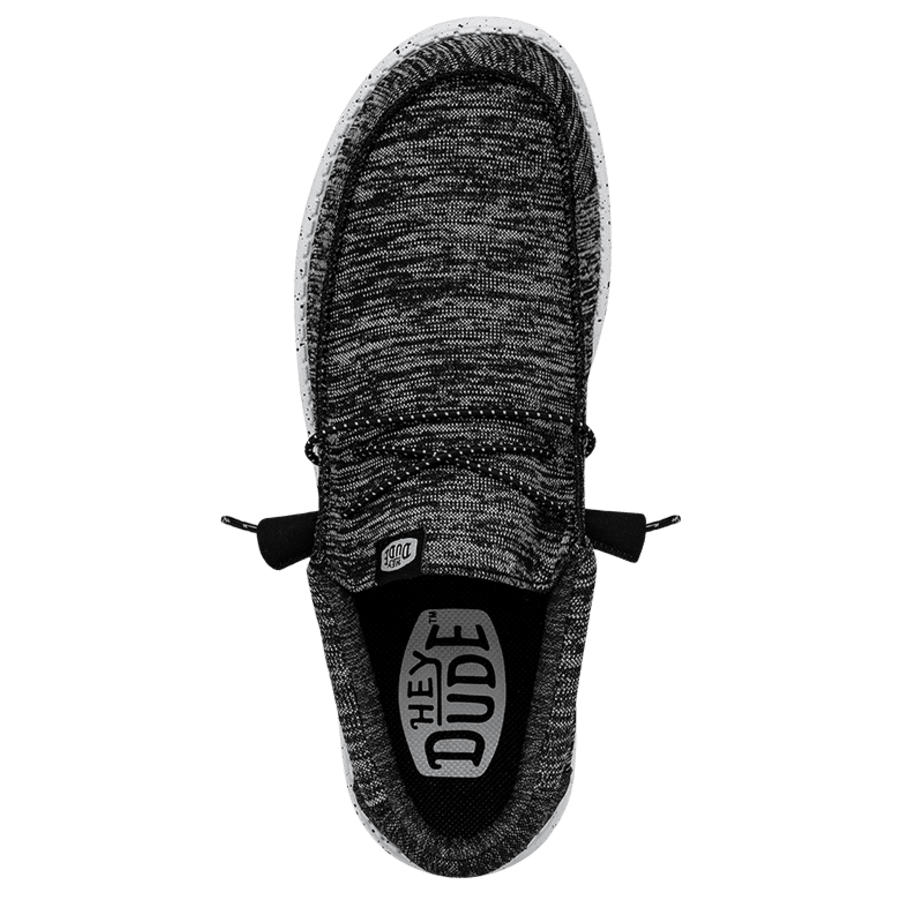 Black / White Wally Sport Knit - Dessus - HEYDUDE