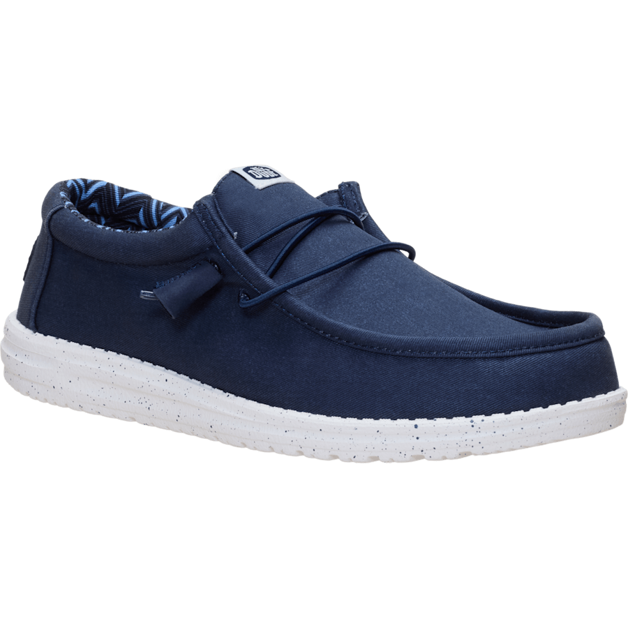 Navy Wally Stretch Canvas - Hoek - HEYDUDE