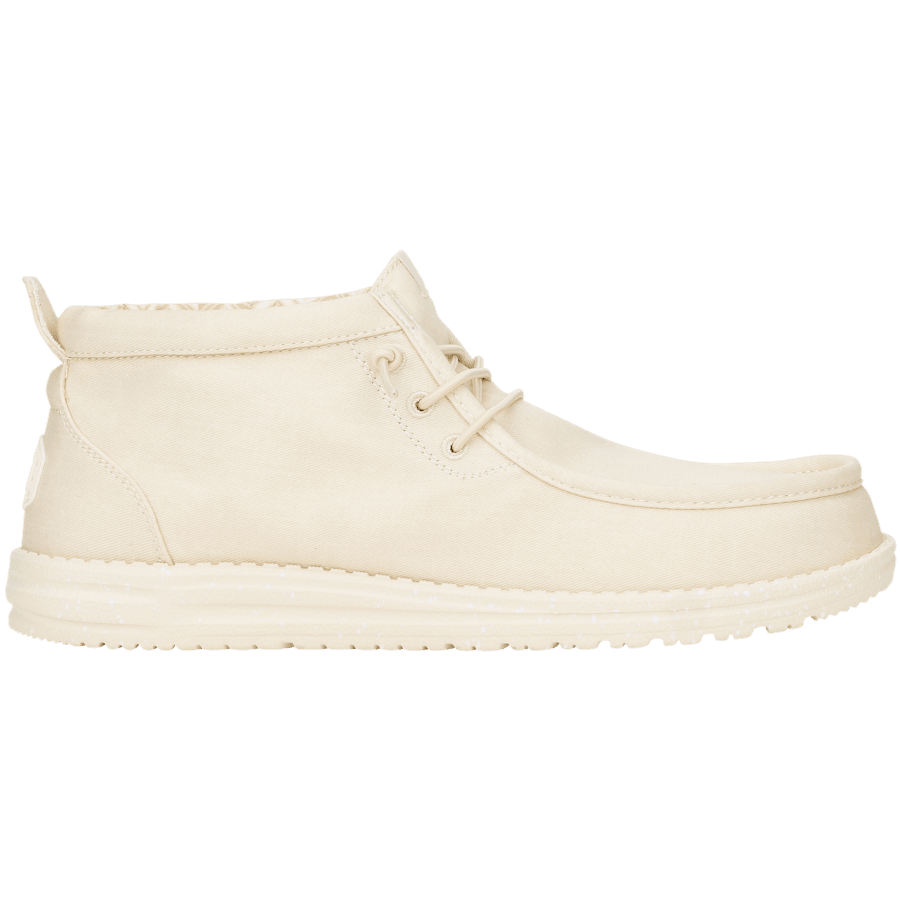 Bone White Wally Mid Stretch Canvas - Side - HEYDUDE