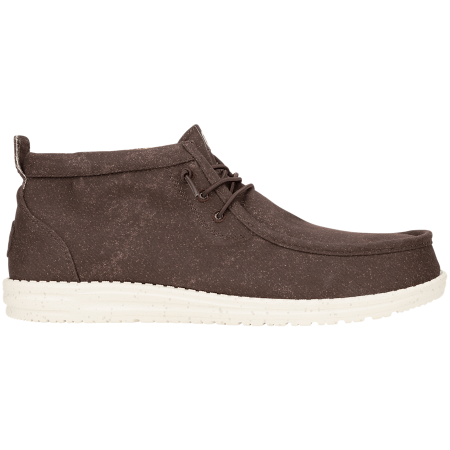 Mole Brown Wally Mid Stretch Canvas - Side - HEYDUDE
