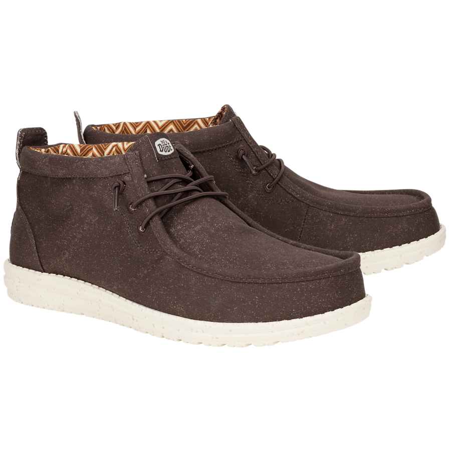 Mole Brown Wally Mid Stretch Canvas - Pair - HEYDUDE