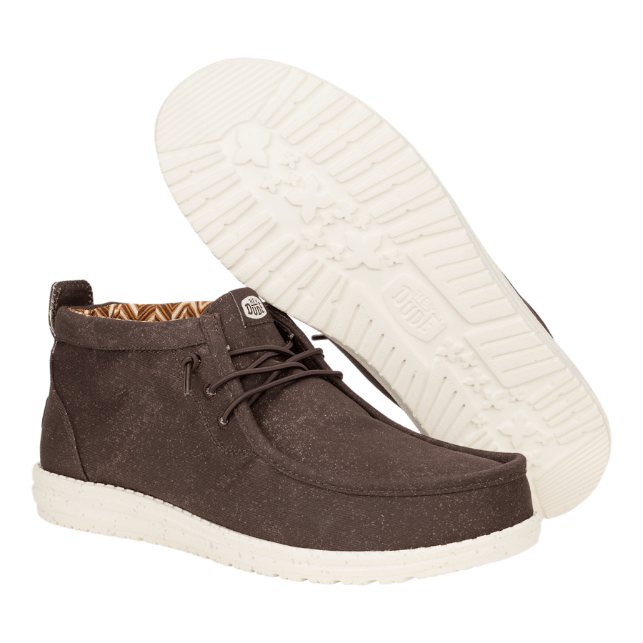 Mole Brown Wally Mid Stretch Canvas - Bottom - HEYDUDE