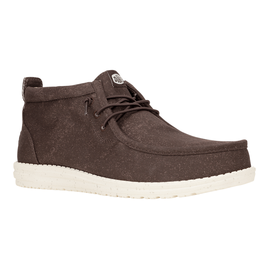 Mole Brown Wally Mid Stretch Canvas - Angle - HEYDUDE