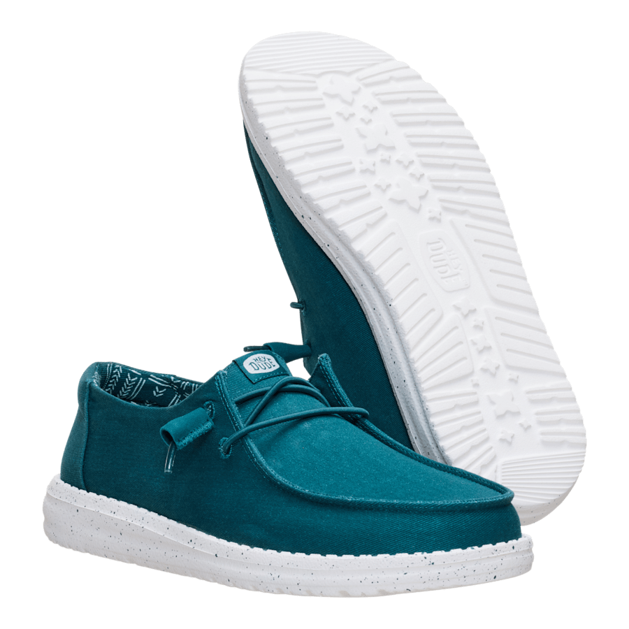 Deep Teal Wendy Stretch Canvas - Bottom - HEYDUDE