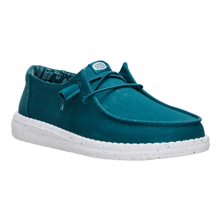 Deep Teal Wendy Stretch Canvas - Angle - HEYDUDE