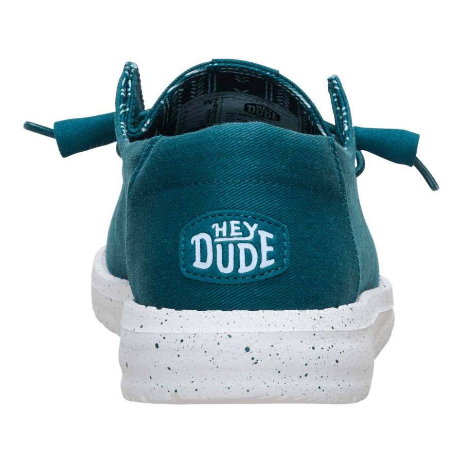 Deep Teal Wendy Stretch Canvas - Back - HEYDUDE