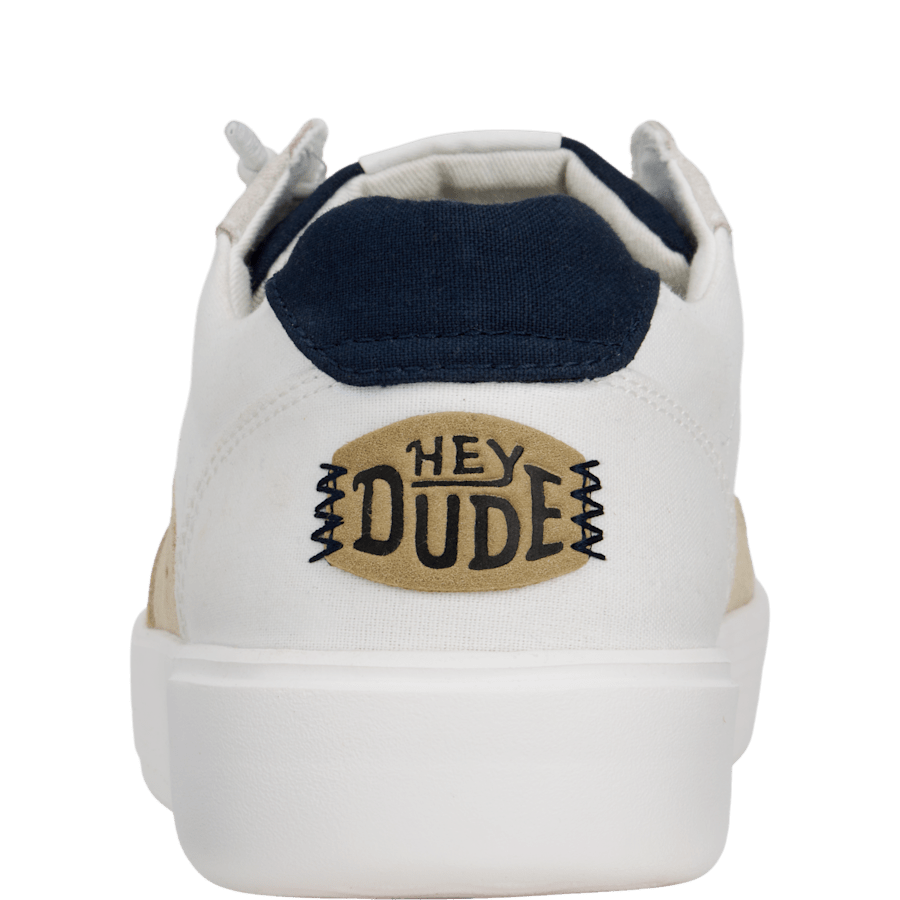 White / Grey Hudson Canvas - Back - HEYDUDE