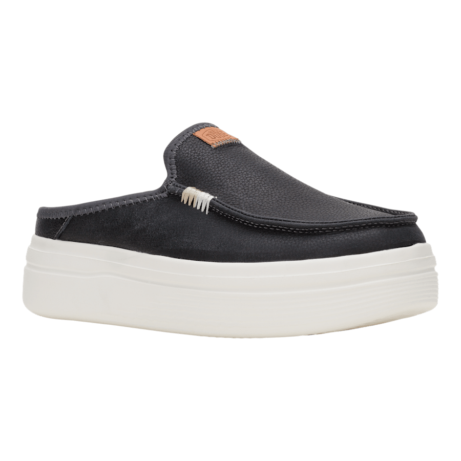 Black Austin Lift Leather - Angle - HEYDUDE