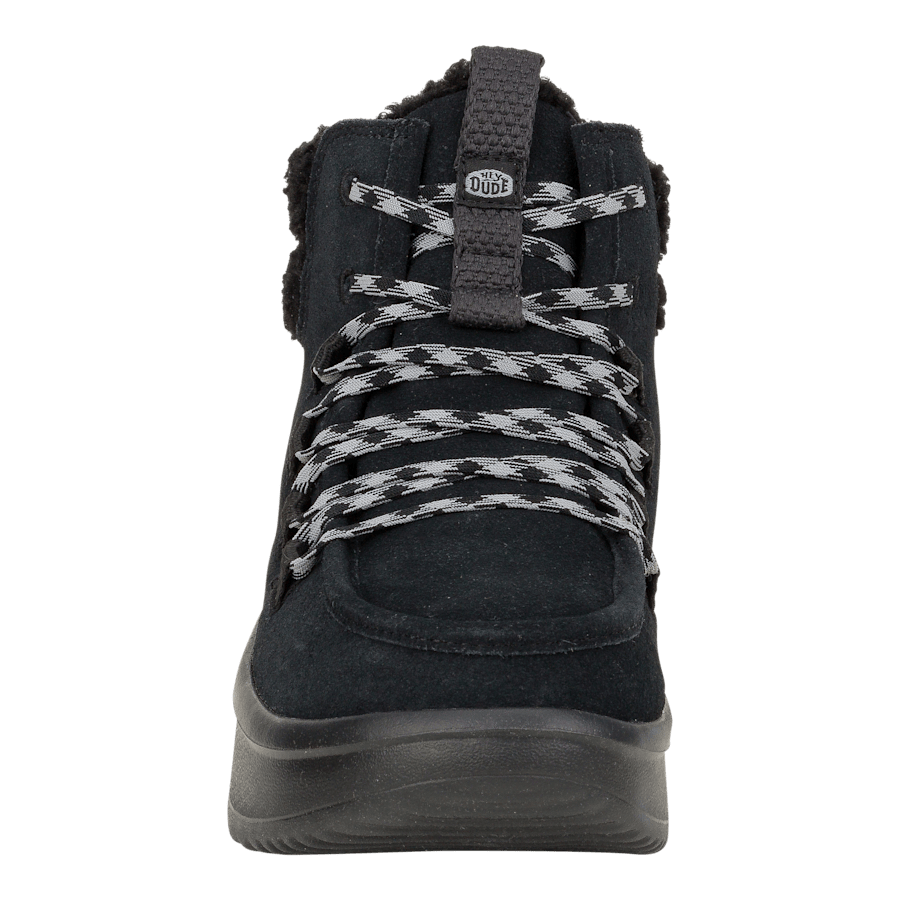 Black / Black Wendy Peak Apres Suede Cozy - Front - HEYDUDE