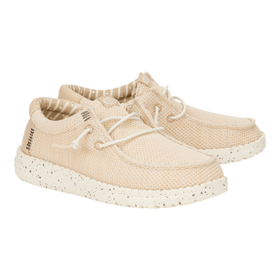 Irish Cream / Egret Wally Youth Stretch Sox - Pair - HEYDUDE