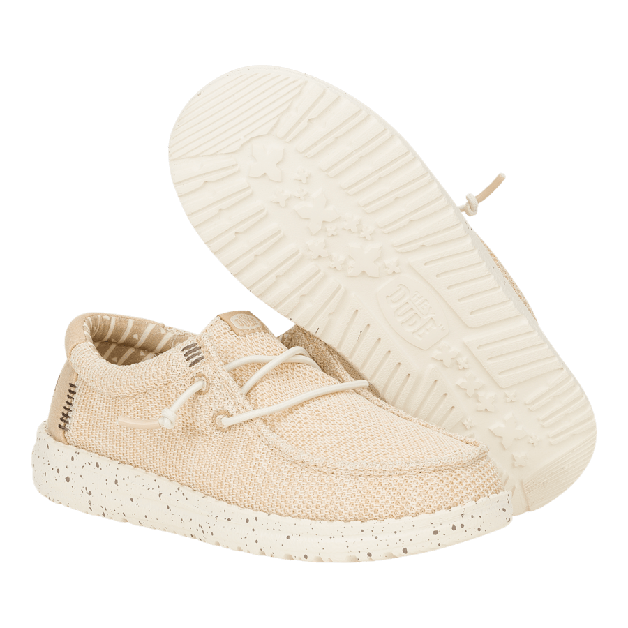Irish Cream / Egret Wally Youth Stretch Sox - Bottom - HEYDUDE