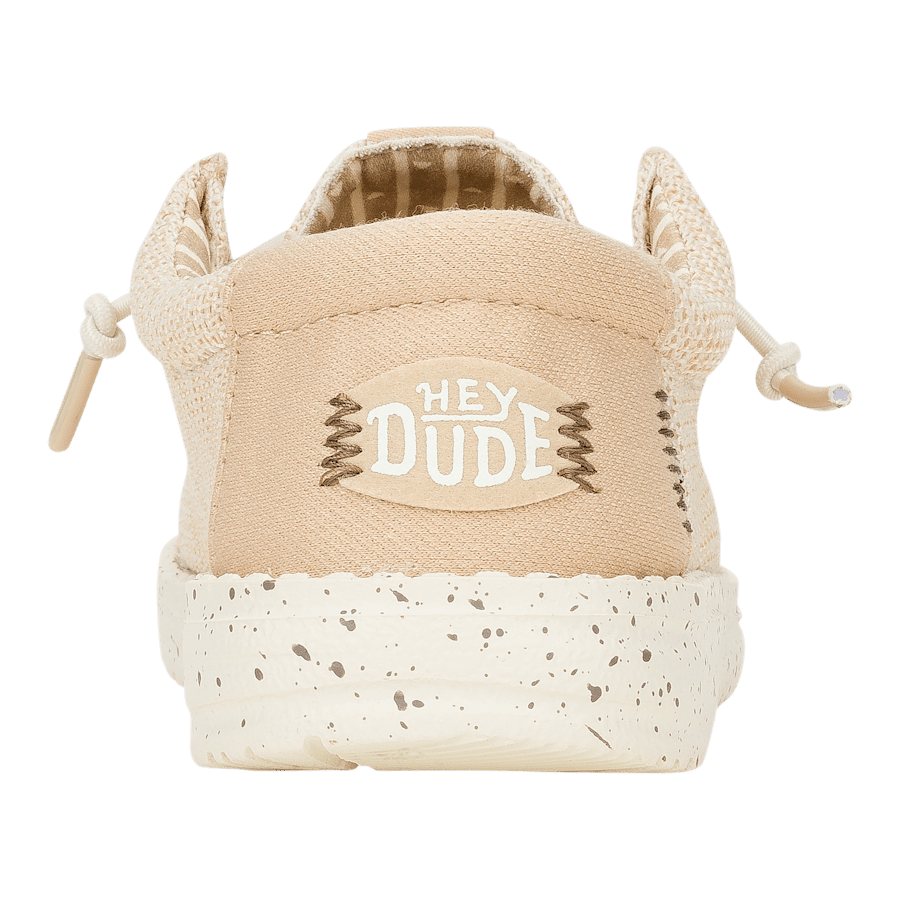 Irish Cream / Egret Wally Youth Stretch Sox - Back - HEYDUDE
