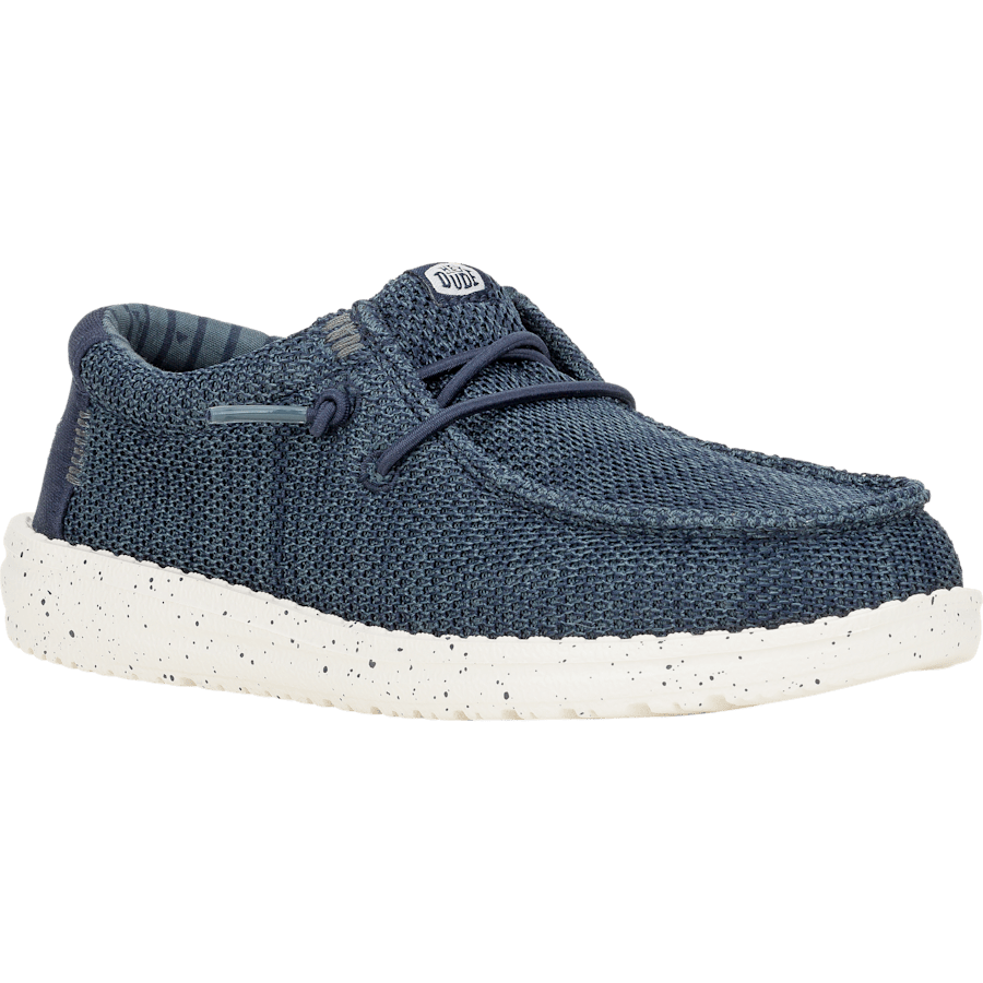 Navy Wally Youth Stretch Sox - Angle - HEYDUDE
