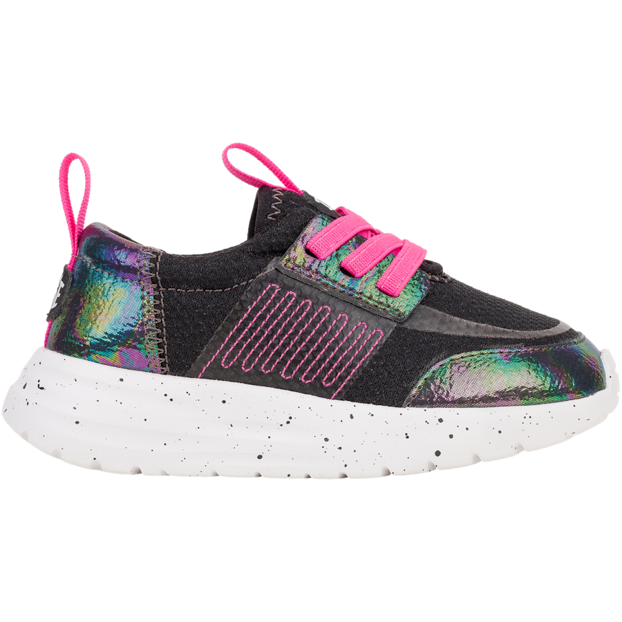 Black / Pink Sirocco Play Toddler Brights - Side - HEYDUDE