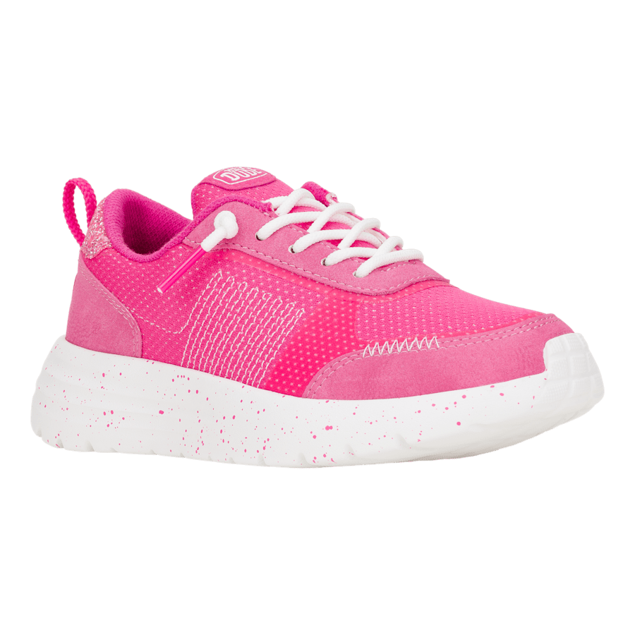 Pink Sirocco Alta Youth Glitter Shine - Angle - HEYDUDE
