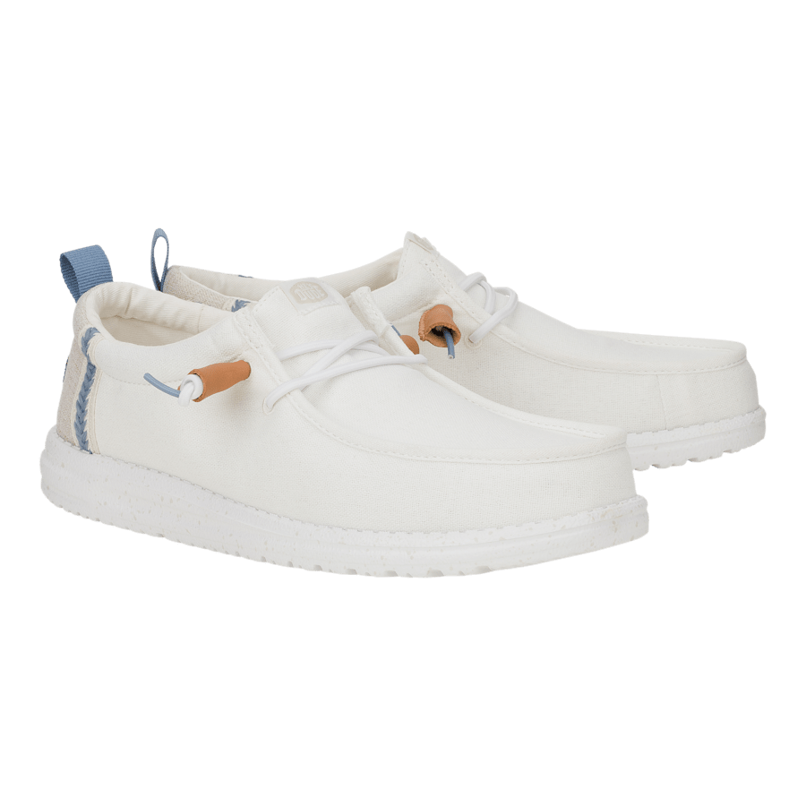 White / Stone Grey Wally Craft Linen - Paar - HEYDUDE